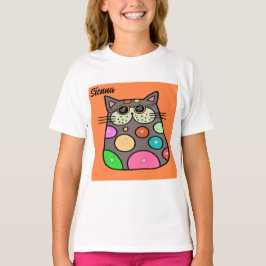 Camiseta para Menina com Gato Louco
