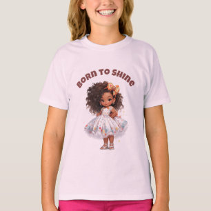 Camiseta para meninas com texto editável Born to s