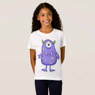 Camiseta para Meninas - Monstro Manchado Verde