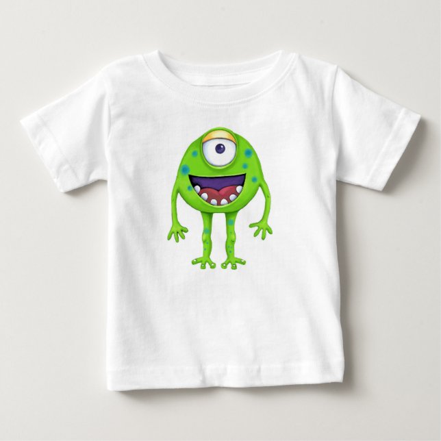 Camiseta para Menino ou Menina - Monstro Verde (Frente)