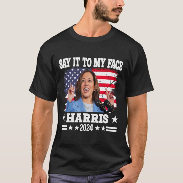 Camiseta Para Minha Citação Face Kamala Harris 2024 (Frente)