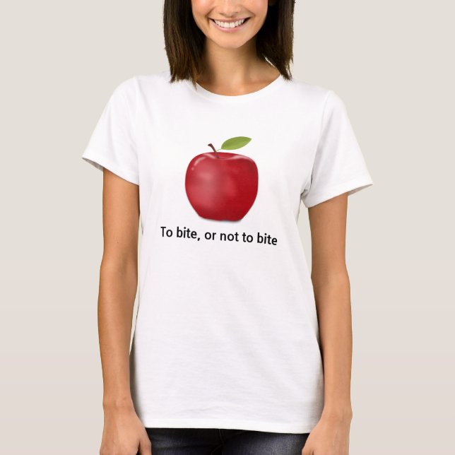 Camiseta Para morder ou não morder, citação da Apple (Frente)