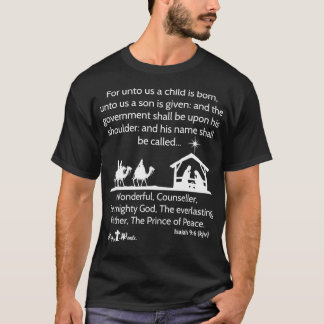 Camiseta Para nós, uma criança é o nascer Isaiah 96 kjv Chr