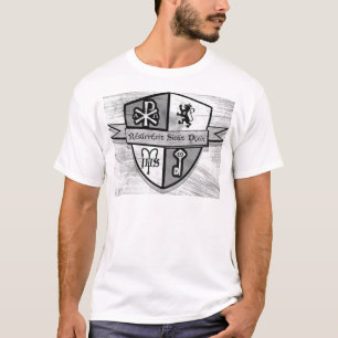 Camiseta Para o logotipo preto e branco do rei e do país