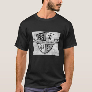 Camiseta Para o logotipo preto e branco do rei e do país
