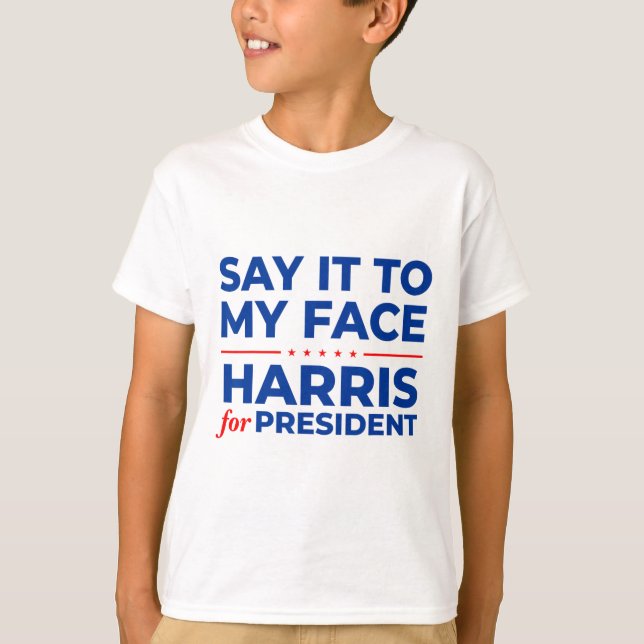 Camiseta Para O Meu Face Kamala Harris Debate 2024 (Frente)