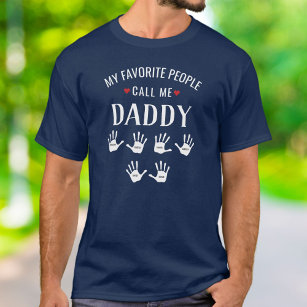 Camiseta Para o Pai, 6 crianças Nomes Manuais Personalizado