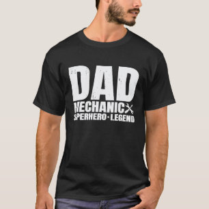 Camiseta Para o Pai Mecânico Da Família Da Filha