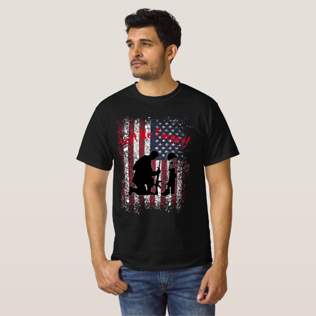 Camiseta Para Que Não Esqueçamos Estrelas E Strips Do Dia D (Frente Completa)