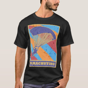 Camiseta Pára-quedismo Cores Retro Vintage Parachute Diver