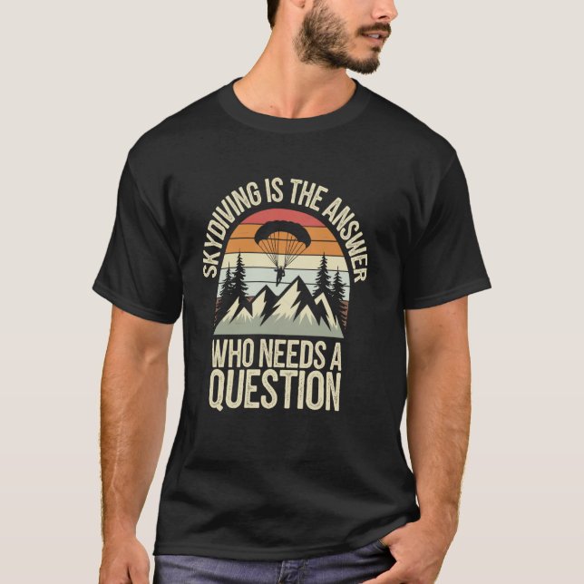 Camiseta Pará-quedismo Engraçado Pára-quedas (Frente)
