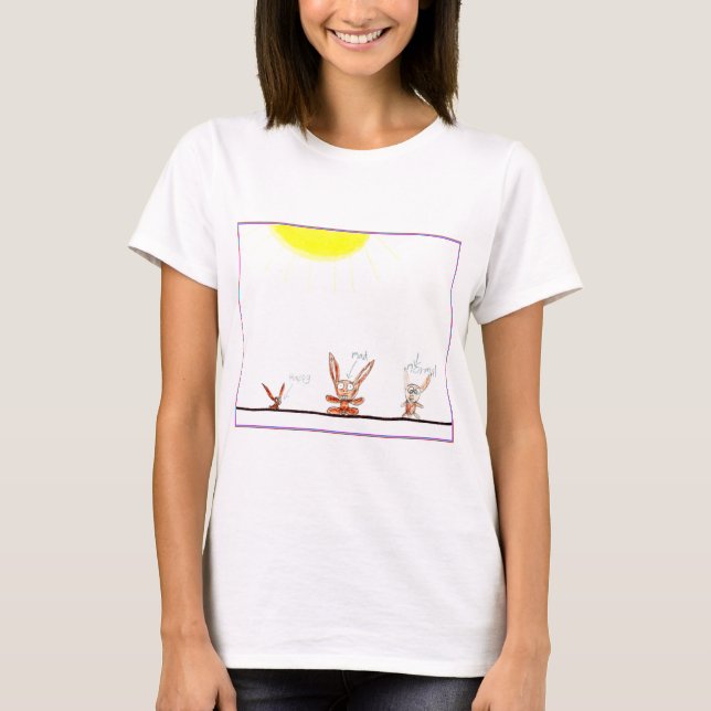 Camiseta para raparigas Bunny Moods (Frente)