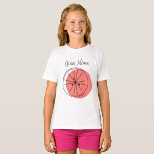 Camiseta para raparigas Citrus Pink Name