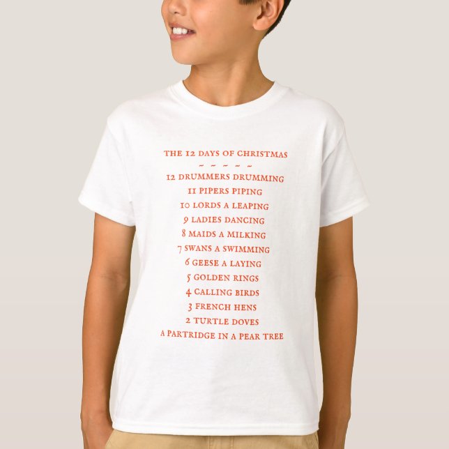 Camiseta para rapazes LYRICS 12 DIAS (Frente)