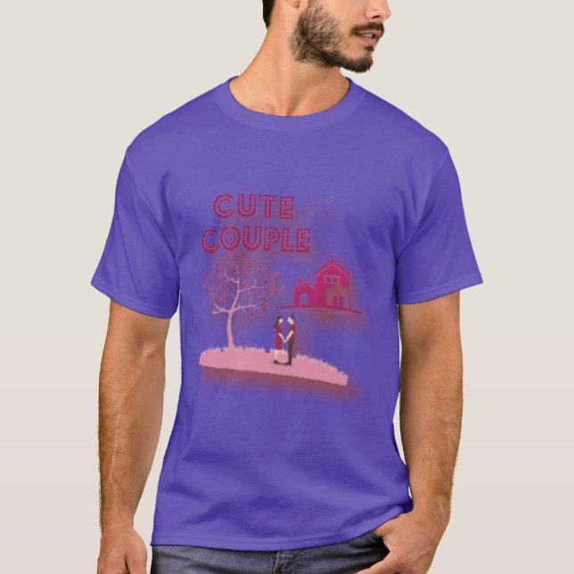 Camiseta Para sempre: Casal de Momento do Amor Design" (Frente)