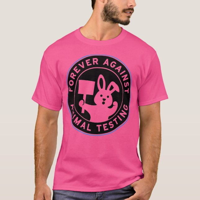Camiseta Para sempre contra testes em animais (Frente)