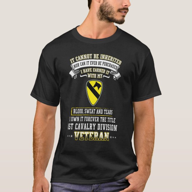 Camiseta Para Sempre, Dia Veterano Da Divisão De Cavalaria  (Frente)