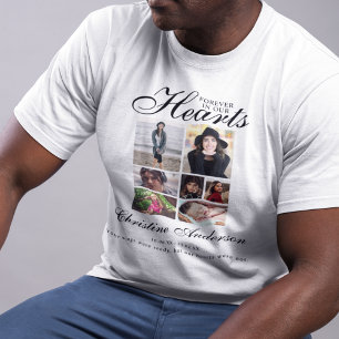 Camiseta Para Sempre em Nossos Corações Colagem de Fotos