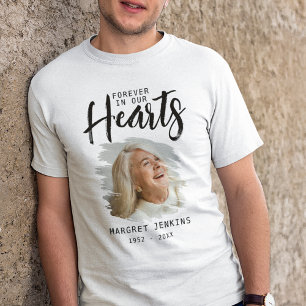Camiseta Para Sempre em Nossos Corações   Efeito de Foto Es