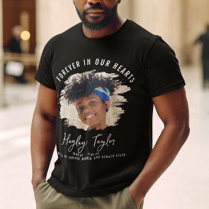 Camiseta Para Sempre em Nossos Corações   Memorial de Foto 