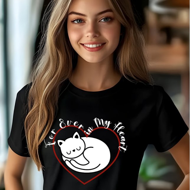 Camiseta Para sempre no meu coração um gato (Criador carregado)
