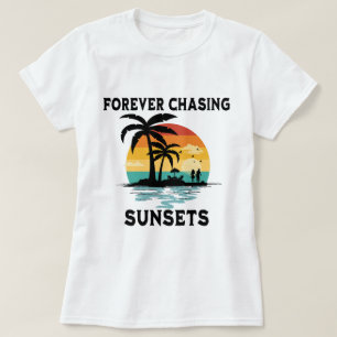 Camiseta Para sempre perseguindo Pôrs do sol Beach Lover
