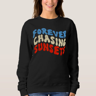 Camiseta Para sempre perseguindo Pôrs do sol Retro Summer S