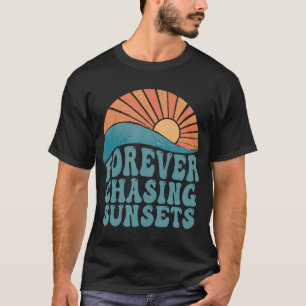 Camiseta Para sempre perseguir Pôrs do sol Verão Retro Suns