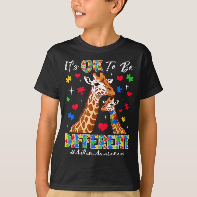 Camiseta Para ser diferentes quebra-cabeças de girafa da co (Frente)