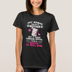 Camiseta Para Ser Mãe de Resgate de Pitbull Adoção de Pitbu