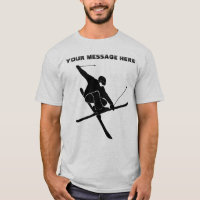 Para Skiers Ski Trick Black Silhouette Graphic