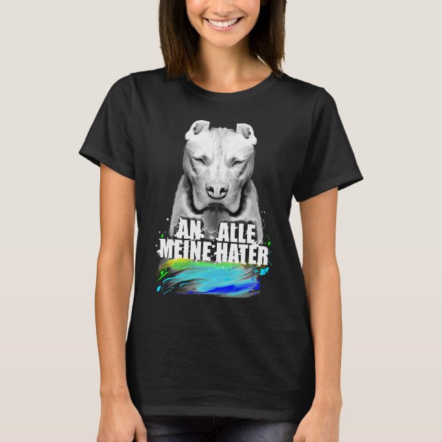 Camiseta Para Todos Os Meus Inimigos Pit Bull Dog (Frente)
