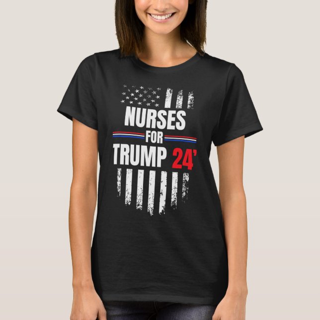 Camiseta Para Trump 2024 American Flag (Frente)