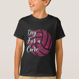 Camiseta Para um Cancer de mama puro rosa de vôlei