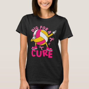 Camiseta Para Um Cancer De Voleibol Rosa De Cura