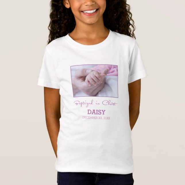 Camiseta Parabéns de batismo para bebês personalizados (Frente)