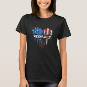 Camiseta Parabéns de Cachorro Pet American Flag Feliz 4º De