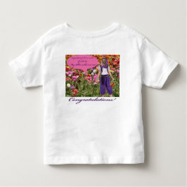 Camiseta parabéns de chá infantil. ocelot/gênio