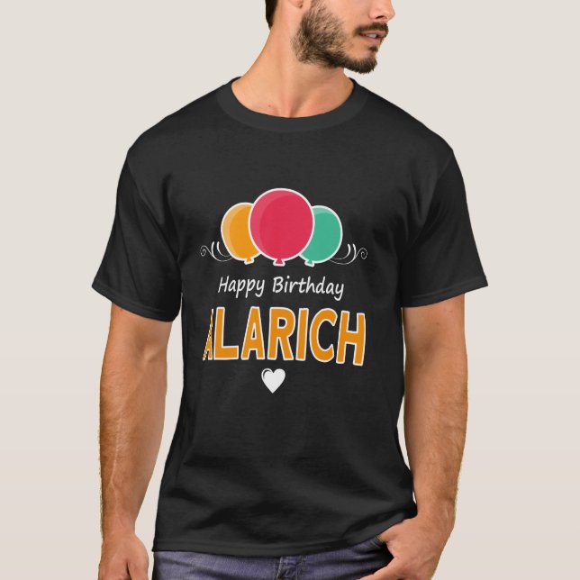 Camiseta Parabéns dizendo Alarich (Frente)