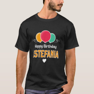 Camiseta Parabéns dizendo Estefania