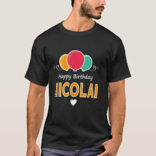 Camiseta Parabéns dizendo Nicolai