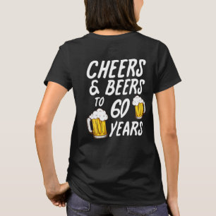 Camiseta Parabéns e Cervejas pelos 60 Anos 60º Aniversári