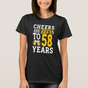 Camiseta Parabéns e Cervejas Por 58 Anos Bebendo Cerveja 58