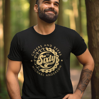 Camiseta Parabéns E Cervejas Sessenta Anos Aniversário Nome