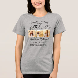Camiseta Parabéns Graduado Colagem de Fotos de Formatura Gr