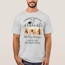 Camiseta Parabéns Graduado Colagem de Fotos de Formatura Gr