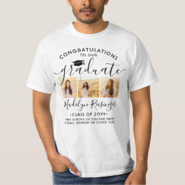 Camiseta Parabéns Graduado Colagem de Fotos de Formatura Gr