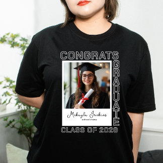 Camiseta Parabéns Graduado Correspondência Família Foto Per