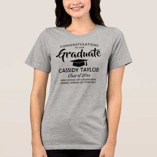 Camiseta Parabéns Graduado Graduação Simples Moderna (Frente)