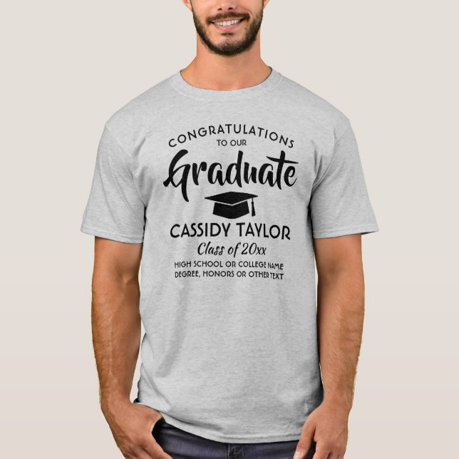 Camiseta Parabéns Graduado Graduação Simples Moderna (Frente)